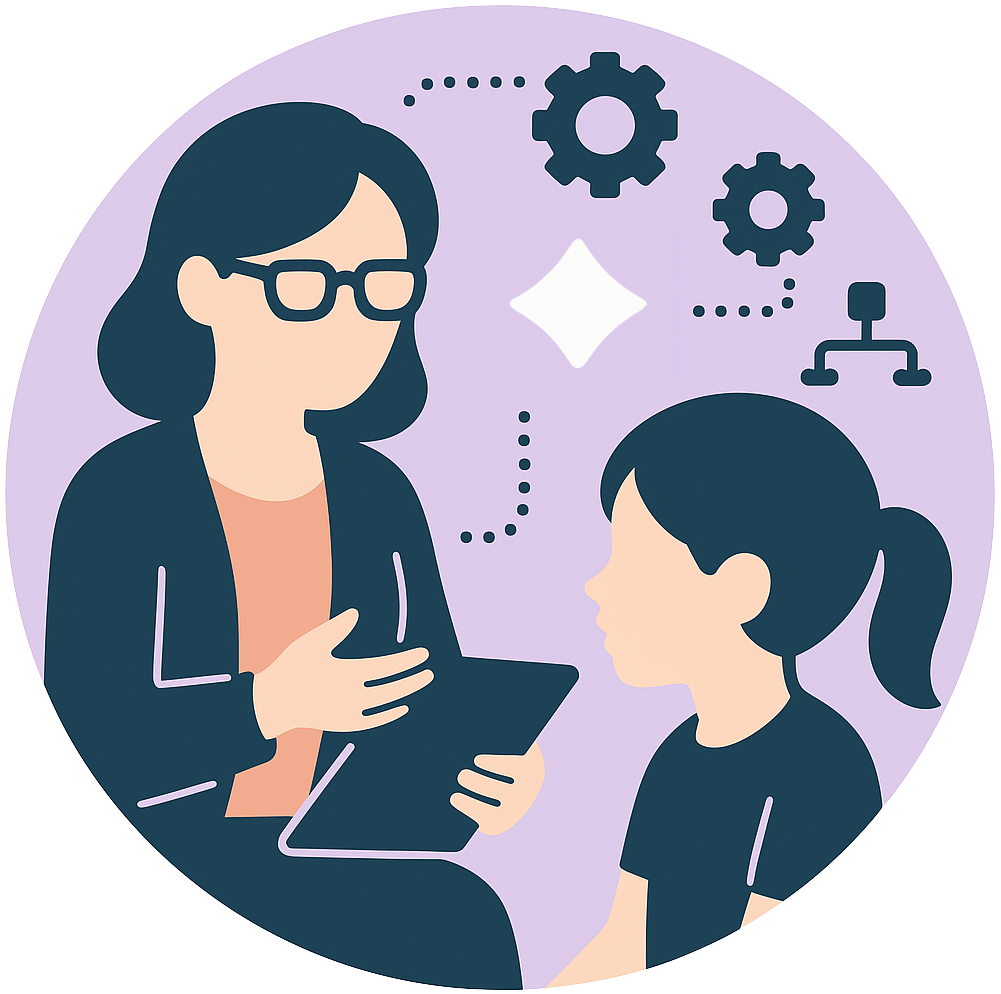 Illustration of a structured meeting or therapy session outline.